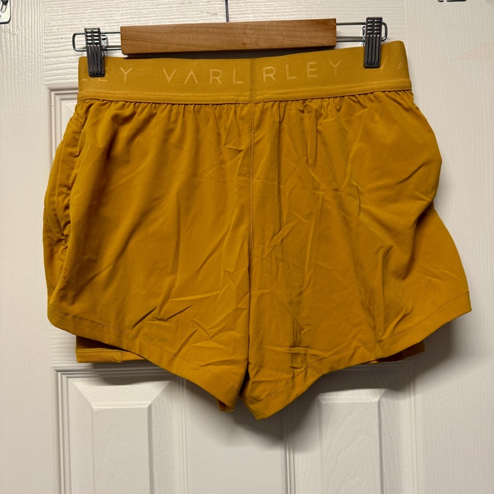 Varley| NWT Women's Size Small Yellow Chai Tea Running Shorts - Picture 7 of 12